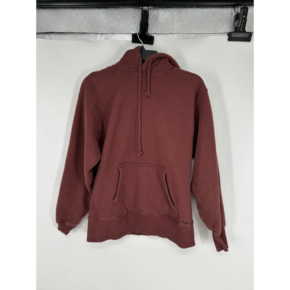 Aritzia TNA Sweat Fleece Cozy AF Hoodie Women 2XS XXS Burgundy Boyfriend Fit